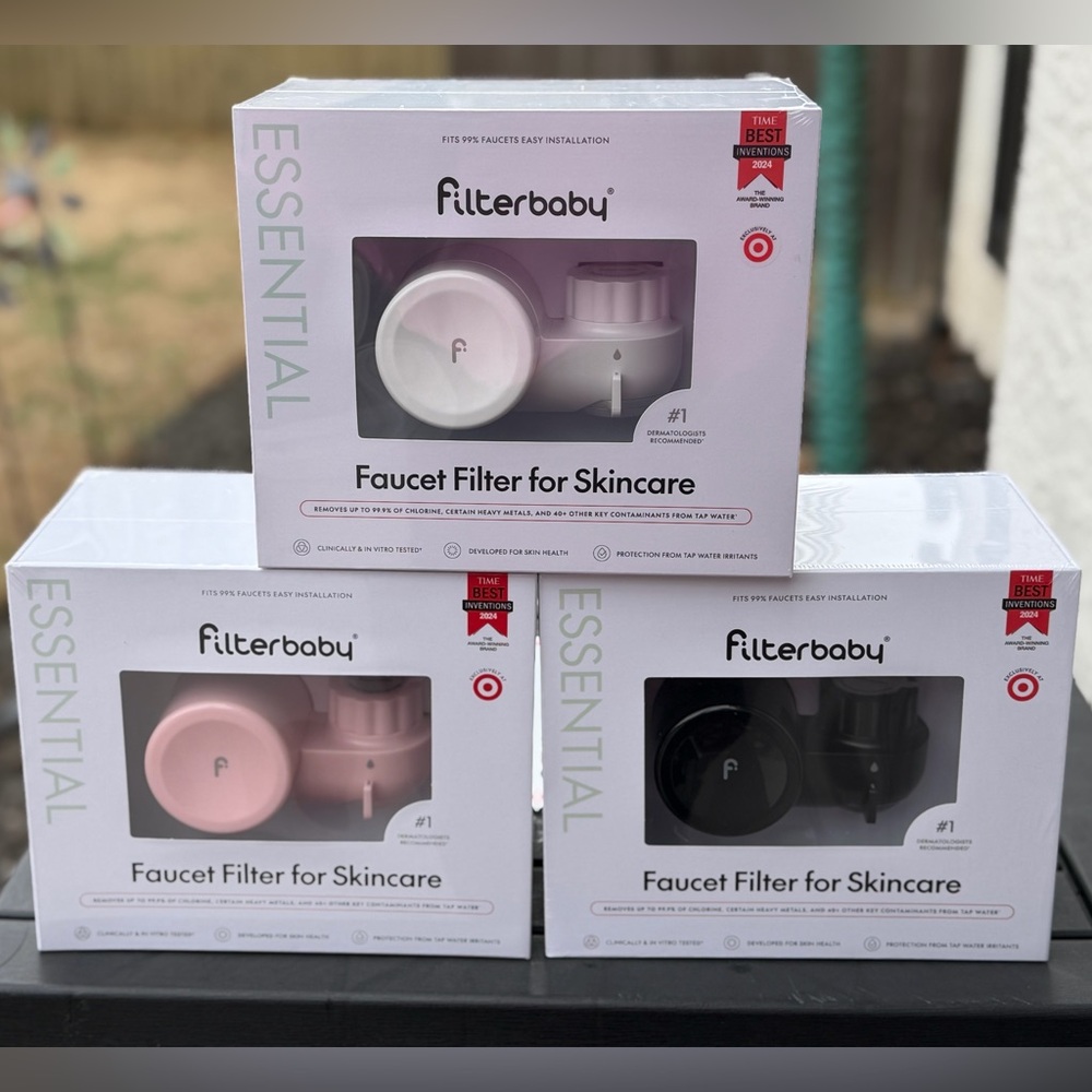1 PINK Filterbaby Faucet Filter for skincare fits 99% faucets easy installation